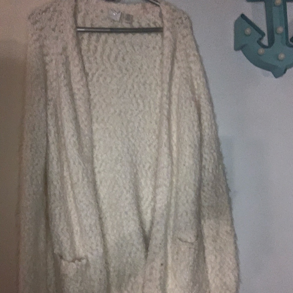White Fuzzy Cardigan